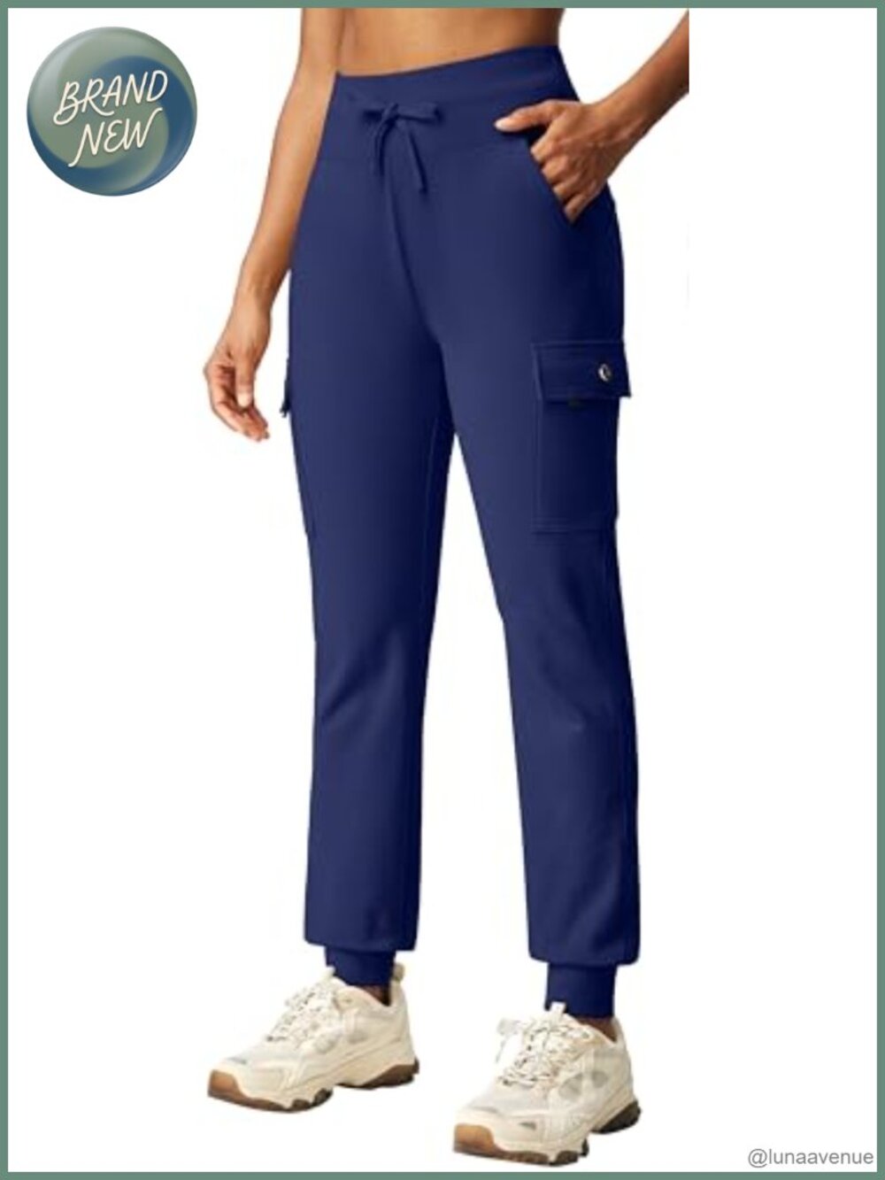 Fleece Lined Joggers Women High Waist Cargo Pants with Pockets